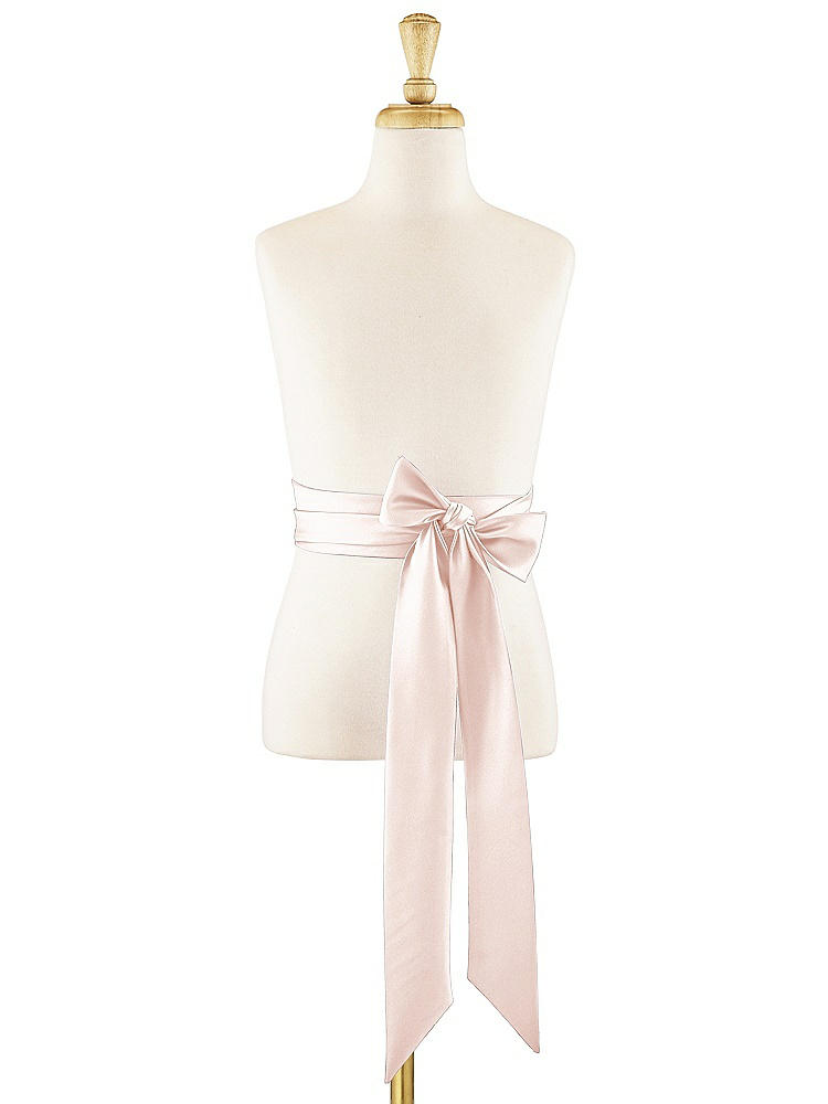 Front View - Blush Matte Satin Flower Girl Sash