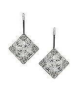 Front View Thumbnail - Cubic Zirconia Faceted Princess Cut CZ Drop Earrings