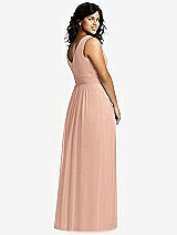 Alt View 2 Thumbnail - Pale Peach Sleeveless Draped Chiffon Maxi Dress with Front Slit