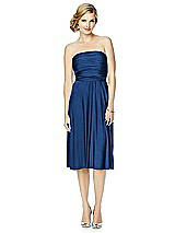 Alt View 5 Thumbnail - Estate Blue Twist Wrap Convertible Cocktail Dress