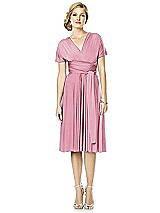 Alt View 1 Thumbnail - Sea Pink Twist Wrap Convertible Cocktail Dress