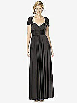 Front View Thumbnail - Graphite Twist Wrap Convertible Maxi Dress