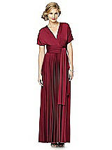 Alt View 1 Thumbnail - Burgundy Twist Wrap Convertible Maxi Dress