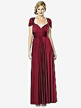 Front View Thumbnail - Burgundy Twist Wrap Convertible Maxi Dress