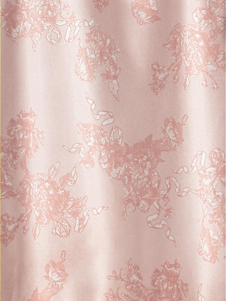 Front View - Bow And Blossom Print Satin Twill Fabric by the Yard