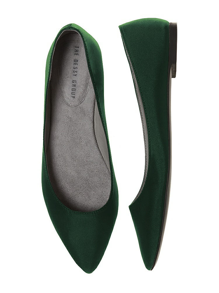 Front View - Hampton Green Chelsea Satin Ballet Wedding Flats