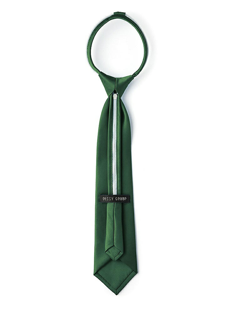 Back View - Hampton Green Matte Satin Boy's 14" Zip Necktie by After Six