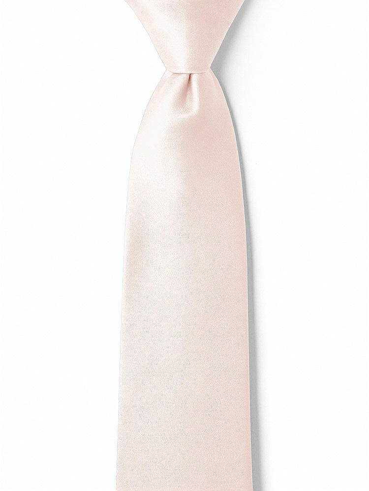 Front View - Blush Matte Satin Boy's 14" Zip Necktie by After Six