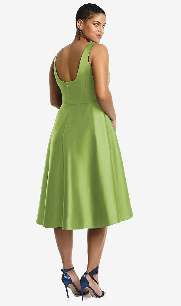 Back View - Mojito Bateau Neck Satin High Low Cocktail Dress