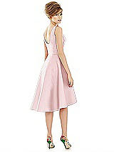 Alt View 2 Thumbnail - Ballet Pink Bateau Neck Satin High Low Cocktail Dress