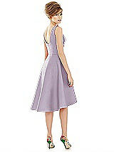 Alt View 2 Thumbnail - Lilac Haze Bateau Neck Satin High Low Cocktail Dress