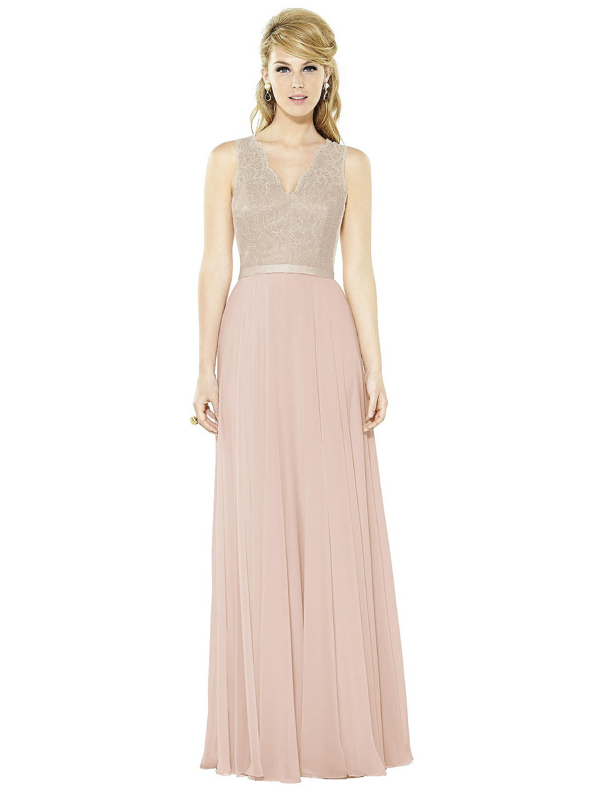 Cameo Colored Bridesmaid Dresses Bridesmaid Dress High Neck STYLE:  1545High Neck Halter Backless