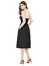 Rear View Thumbnail - Black Midi Natural Waist Strapless Dress