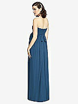 Rear View Thumbnail - Dusk Blue Draped Bodice Strapless Maternity Dress