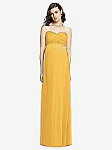 Front View Thumbnail - NYC Yellow Draped Bodice Strapless Maternity Dress