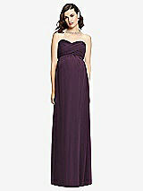 Front View Thumbnail - Aubergine Draped Bodice Strapless Maternity Dress