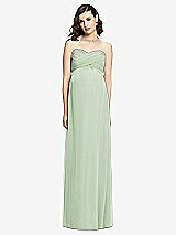 Front View Thumbnail - Celadon Draped Bodice Strapless Maternity Dress