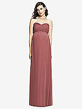 Front View Thumbnail - English Rose Draped Bodice Strapless Maternity Dress