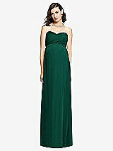 Front View Thumbnail - Hunter Green Draped Bodice Strapless Maternity Dress