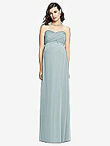 Front View Thumbnail - Morning Sky Draped Bodice Strapless Maternity Dress