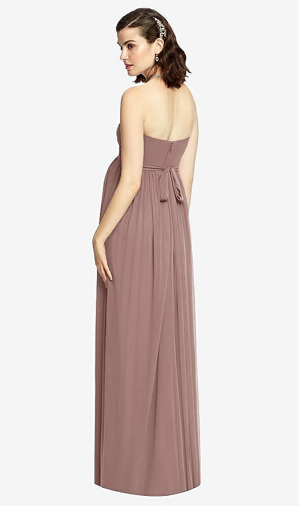 Back View - Sienna Draped Bodice Strapless Maternity Dress