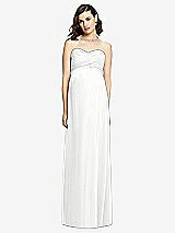 Front View Thumbnail - White Draped Bodice Strapless Maternity Dress