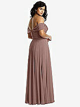 Rear View Thumbnail - Sienna Off-the-Shoulder Draped Chiffon Maxi Dress