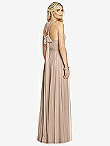 Rear View Thumbnail - Topaz Cross Strap Open-Back Halter Maxi Dress