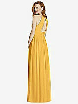 Rear View Thumbnail - NYC Yellow Cutout Open-Back Shirred Halter Maxi Dress