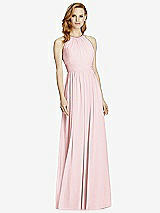 Front View Thumbnail - Ballet Pink Cutout Open-Back Shirred Halter Maxi Dress