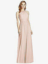 Front View Thumbnail - Cameo Cutout Open-Back Shirred Halter Maxi Dress