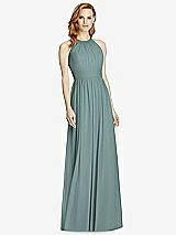 Front View Thumbnail - Icelandic Cutout Open-Back Shirred Halter Maxi Dress