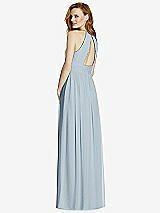 Rear View Thumbnail - Mist Cutout Open-Back Shirred Halter Maxi Dress