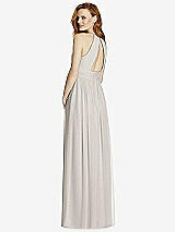 Rear View Thumbnail - Oyster Cutout Open-Back Shirred Halter Maxi Dress