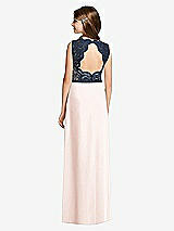 Rear View Thumbnail - Blush & Midnight Navy Dessy Junior Bridesmaid Dress JR540