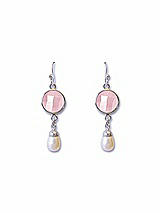 Front View Thumbnail - Rose - PANTONE Rose Quartz Pearly Rose Chandelier Earrings