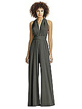 Alt View 1 Thumbnail - Black Gold Twist Wrap Shimmer Jumpsuit