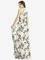 Rear View Thumbnail - Palm Beach Print Keyhole Halter Chiffon Maxi Dress