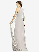 Rear View Thumbnail - Oyster Keyhole Halter Chiffon Maxi Dress