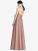 Rear View Thumbnail - Neu Nude V-Neck Full Skirt Satin Maxi Dress