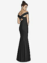 Alt View 1 Thumbnail - Black Off-the-Shoulder Criss Cross Back Trumpet Gown