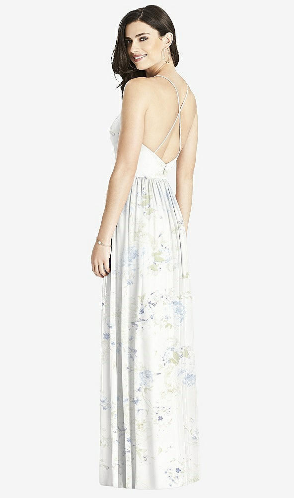 Back View - Bleu Garden Criss Cross Strap Backless Maxi Dress