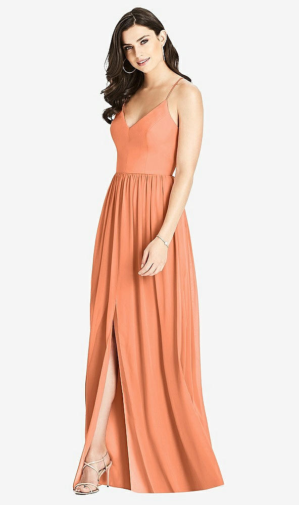 Front View - Sweet Melon Criss Cross Strap Backless Maxi Dress