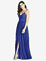 Front View Thumbnail - Cobalt Blue Criss Cross Strap Backless Maxi Dress