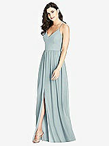 Front View Thumbnail - Morning Sky Criss Cross Strap Backless Maxi Dress