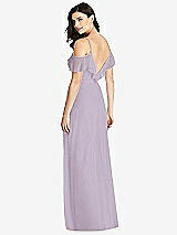 Rear View Thumbnail - Lilac Haze Ruffled Cold-Shoulder Chiffon Maxi Dress