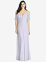 Front View Thumbnail - Silver Dove Ruffled Cold-Shoulder Chiffon Maxi Dress