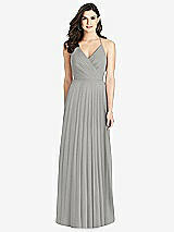 Rear View Thumbnail - Chelsea Gray Ruffled Strap Cutout Wrap Maxi Dress