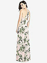 Front View Thumbnail - Palm Beach Print Ruffled Strap Cutout Wrap Maxi Dress