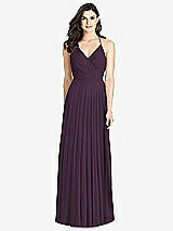 Rear View Thumbnail - Aubergine Ruffled Strap Cutout Wrap Maxi Dress